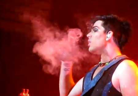 Adam Lambert Goes Green Smokes On Stage In Amsterdam Idolator